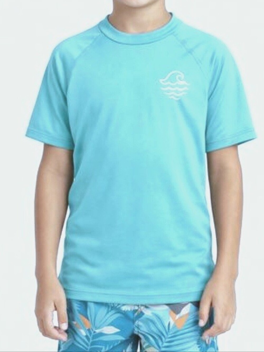 Art Class Boy's Blue Short Sleeve Rashguard Crewneck Top